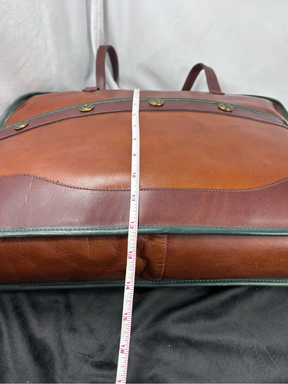 Rare Vintage Brahmin Heritage Leather Briefcase | Cognac Brown | Talon Zipper